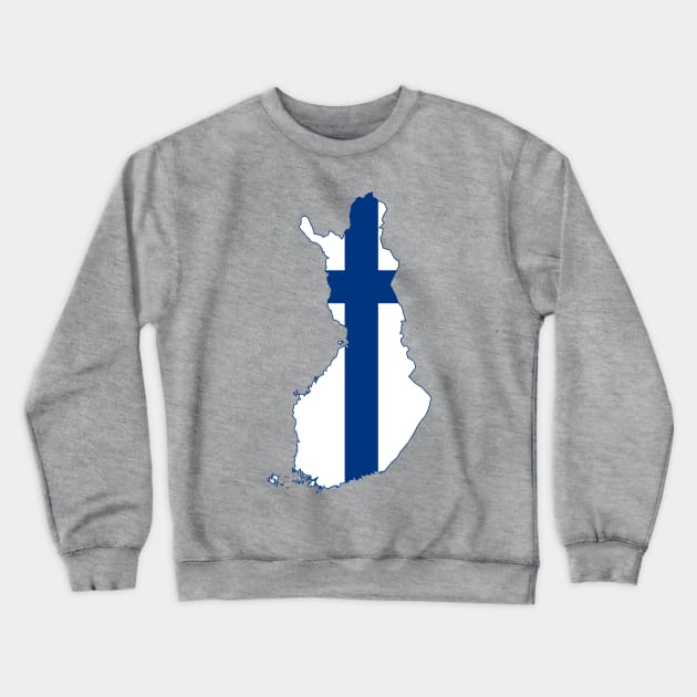 Finland Flag Map Crewneck Sweatshirt by Historia